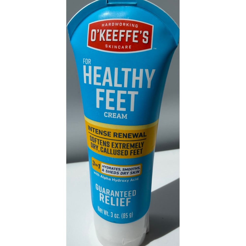O'Keeffe's Healthy Feet Intense Renewal Cream 3oz Tube AHA Exfoliating Foot Care